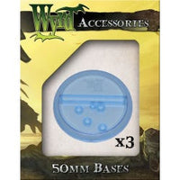 Blue 50mm Translucent Bases - 3 Pack