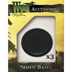 Black 50mm Premium Plastic Bases - 3 Pack