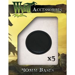 Black 40mm Premium Plastic Bases - 5 Pack