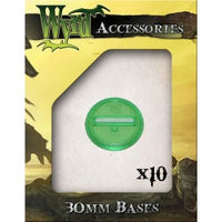 Green 30mm Translucent Bases - 10 Pack