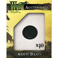 Black 30mm Premium Plastic Bases - 10 Pack