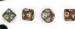 4 Ten sided Dice from the 2nd Edition Rules & Gubbins Set